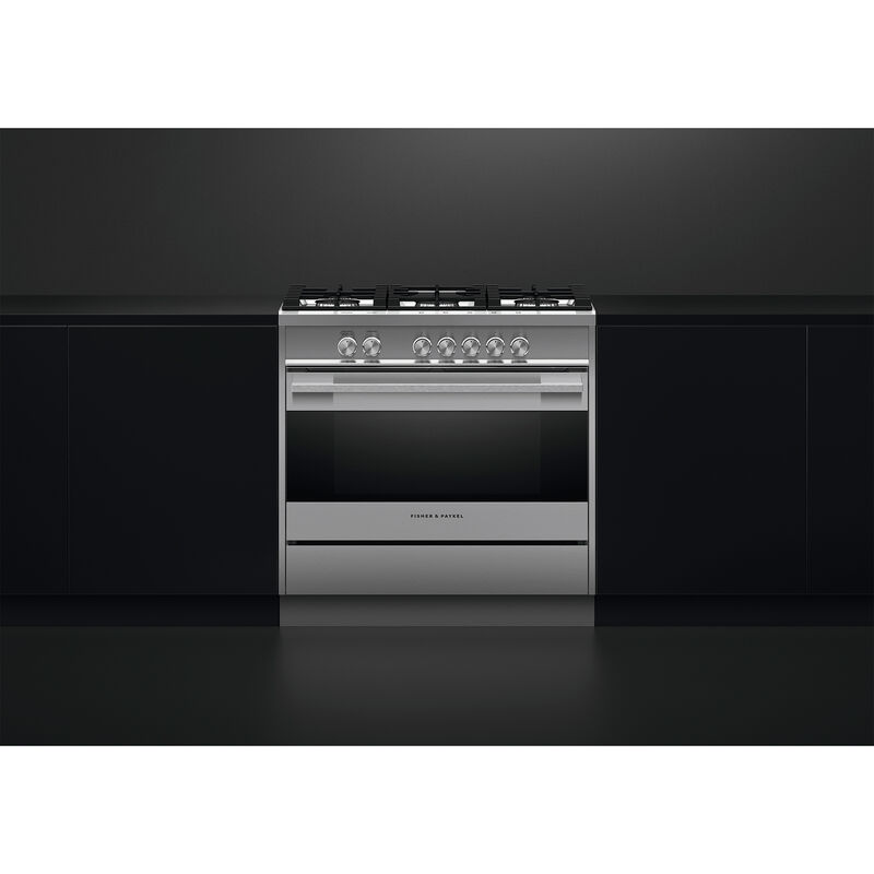 Fisher & Paykel Series 7 36 in. 4.9 cu. ft. Standard Convection Gas Range with 5 Sealed Burners - Stainless Steel, , hires