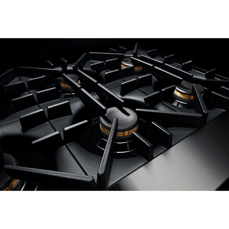 JennAir Rise Series 36 in. 5.1 cu. ft. Smart True European Convection Steam Dual Fuel Range with 4 Sealed Burners & Griddle - Stainless Steel, , hires