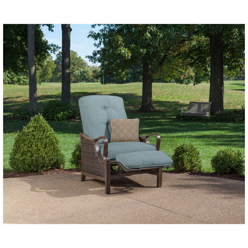 Hanover Ventura Patio Furniture Luxury Recliner - Ocean Blue, , hires