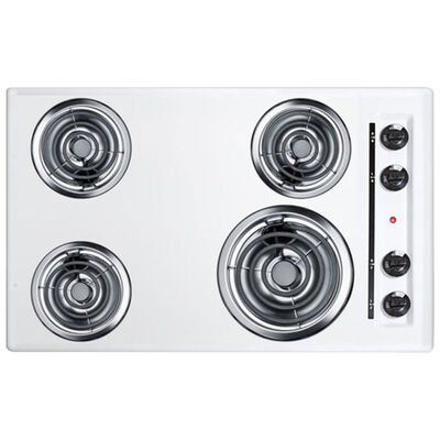 Summit 30 in. Electric Cooktop with 4 Coil Burners - White | WEL05