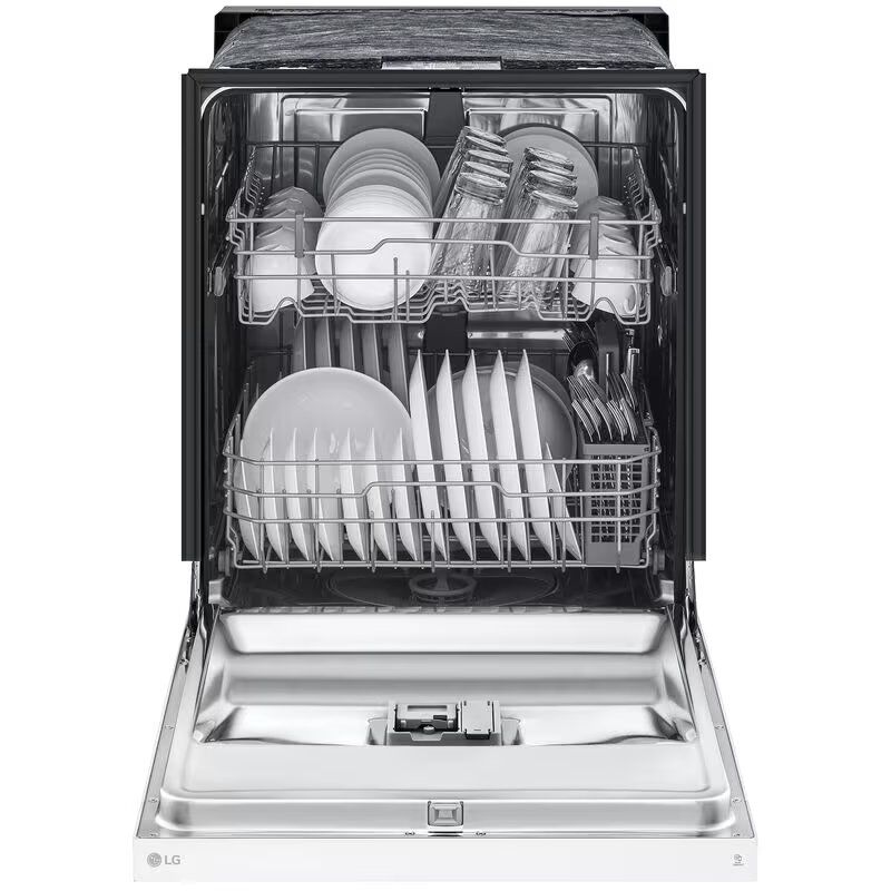 LG 24 in. Built-In Dishwasher with Front Control, 52 dBA Sound Level, 15 Place Settings & 5 Wash Cycles - White, , hires
