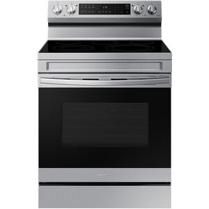 Samsung 30 in. 6.3 cu. ft. Smart Air Fry Convection Oven Freestanding Electric Range with 5 Smoothtop Burners - Stainless Steel, Stainless Steel, hires