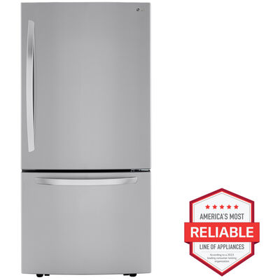 LG 33 in. 25.5 cu. ft. Bottom Freezer Refrigerator - Stainless Steel | LRDCS2603S