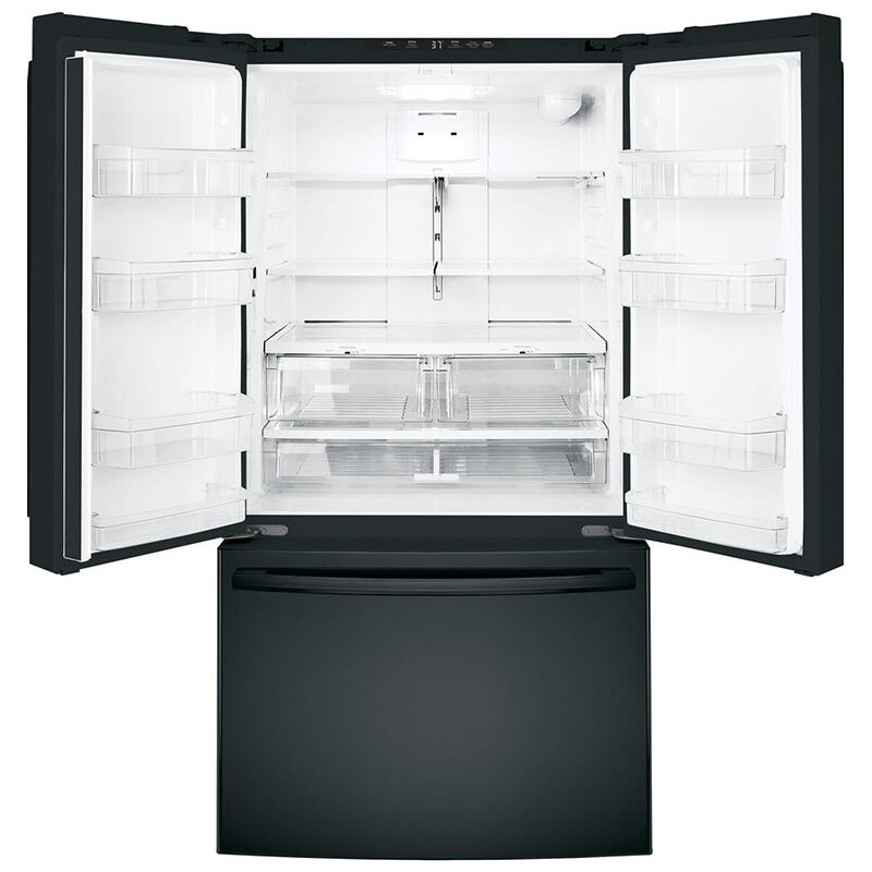 GE 36 in. 27 cu. ft. French Door Refrigerator with Internal Water Dispenser - Black, Black, hires