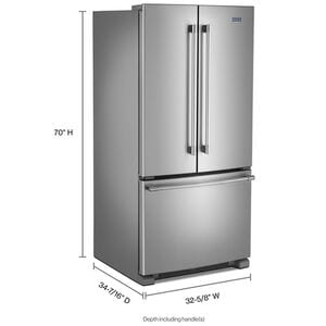 Maytag 33 in. 22.1 cu. ft. French Door Refrigerator with Internal Water Dispenser - Fingerprint Resistant Stainless Steel, , hires