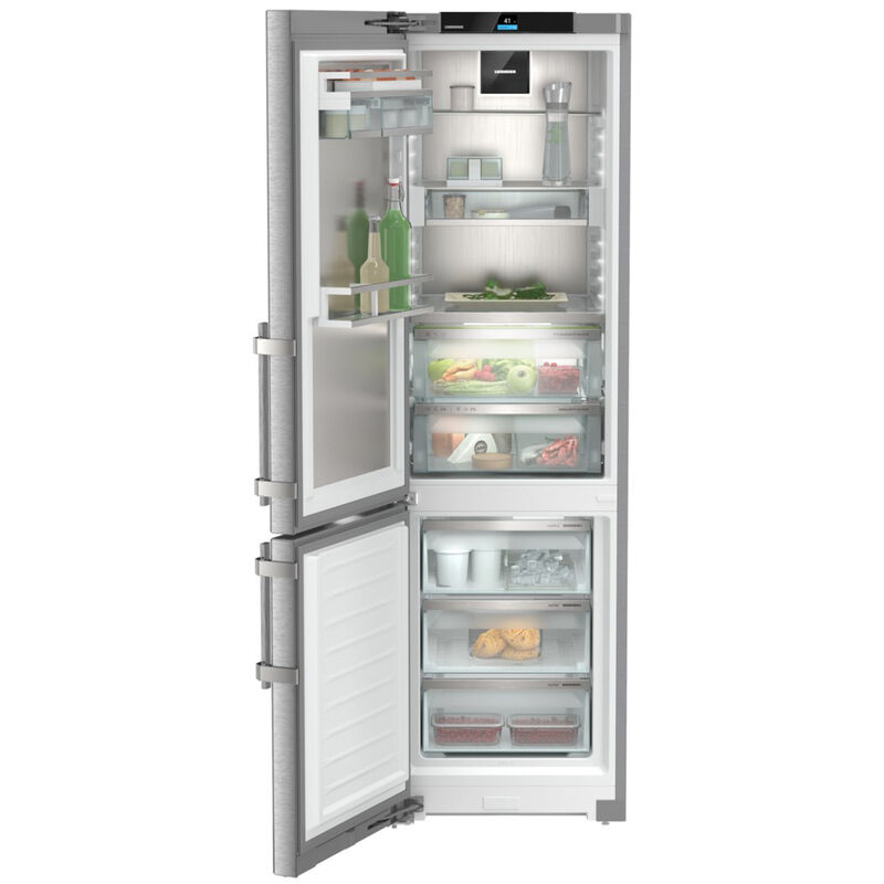Liebherr 24 in. 12.7 cu. ft. Smart Counter Depth Bottom Freezer Refrigerator with Ice Maker - Stainless Steel, , hires