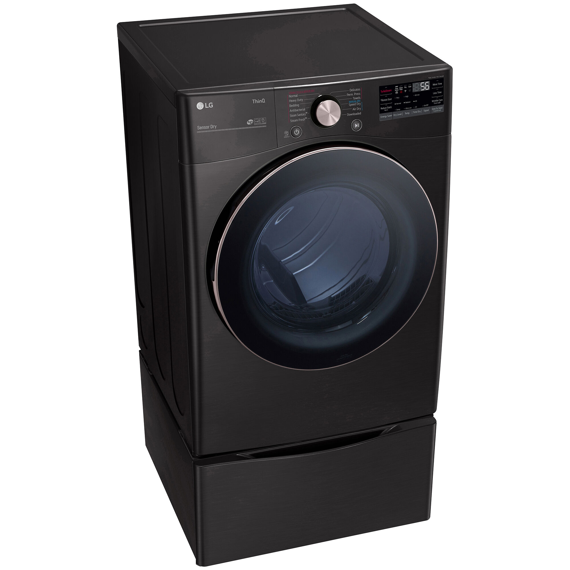 LG 27 in. 7.4 cu. ft. Smart Stackable Round-Door Gas Dryer with