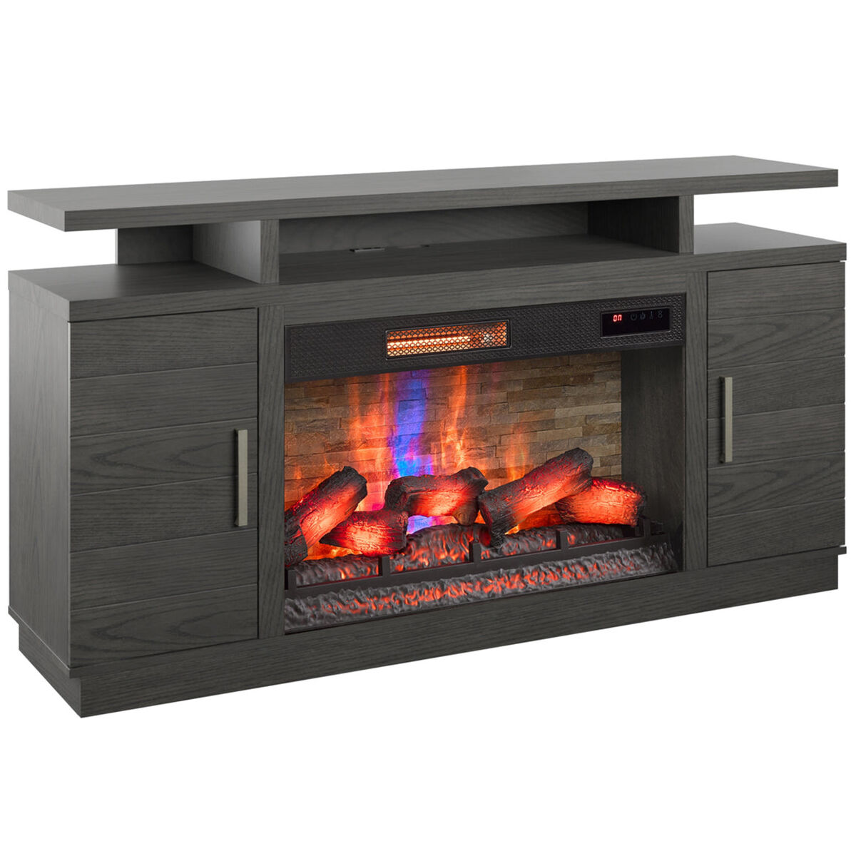 Duraflame Modern Electric Fireplace TV Stand with Doors and 33
