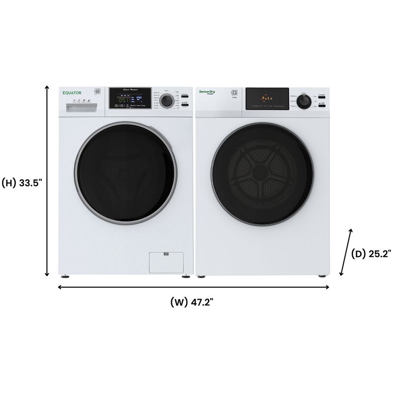 Equator Advanced 24 in. 2.47 cu. ft. Electric Front Load Laundry Center with Sensor Dry, Pet & Sanitize Cycle - White, , hires