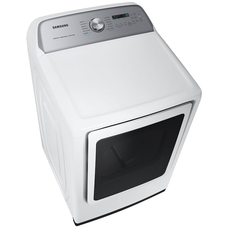 Samsung 27 in. 7.4 cu. ft. Front Loading Electric Dryer with 12 Dryer Programs, 10 Dry Options, Sanitize Cycle, Wrinkle Care & Sensor Dry - White, White, hires