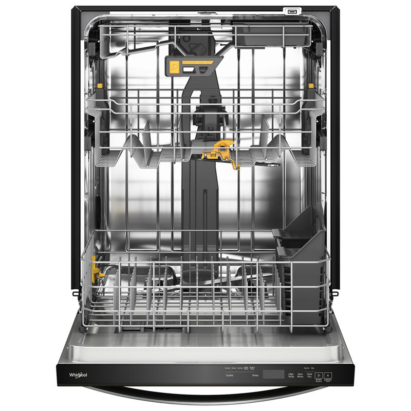 Whirlpool 24 in. Top Control Dishwasher with 47 dBA Sound Level, 3rd Rack & Auto Open Air Dry - Fingerprint Resistant Black Stainless, , hires