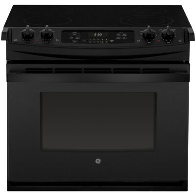 GE 30 in. 4.4 cu. ft. Oven Drop-In Electric Range with 4 Smoothtop Burners - Black | JD630DTBB