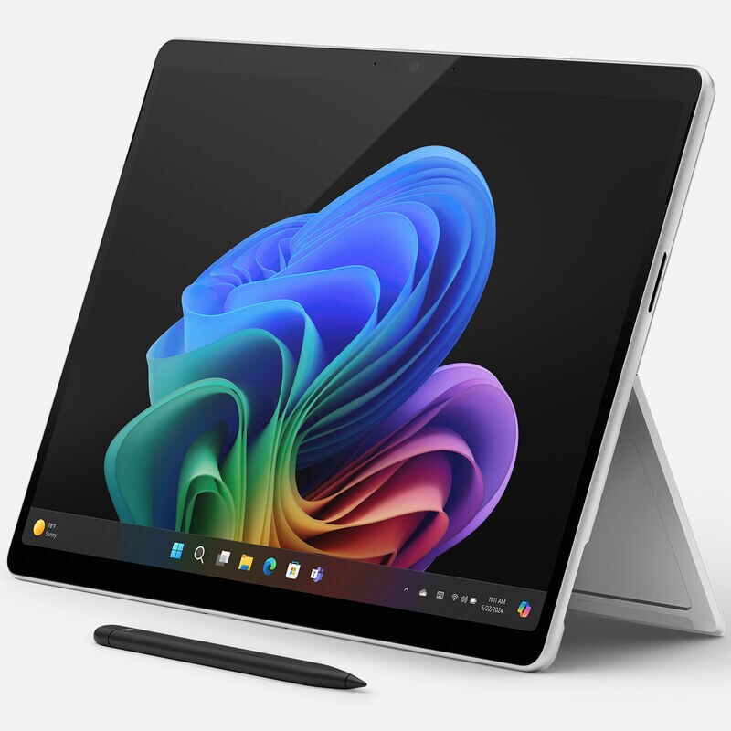 Microsoft Surface Pro 13 in. 2-in-1 Touchscreen Notebook with Copilot+PC, Snapdragon X Elite CPU, Qualcomm Adreno GPU, 32 GB RAM, 1 TB SSD, up to 14 Hrs. of Battery Life & Windows 11 Home - Platinum, , hires