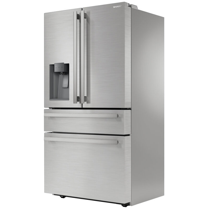 Sharp 36 in. 21.6 cu. ft. Counter Depth 4-Door French Door Refrigerator with Ice & Water Dispenser - Stainless Steel, , hires