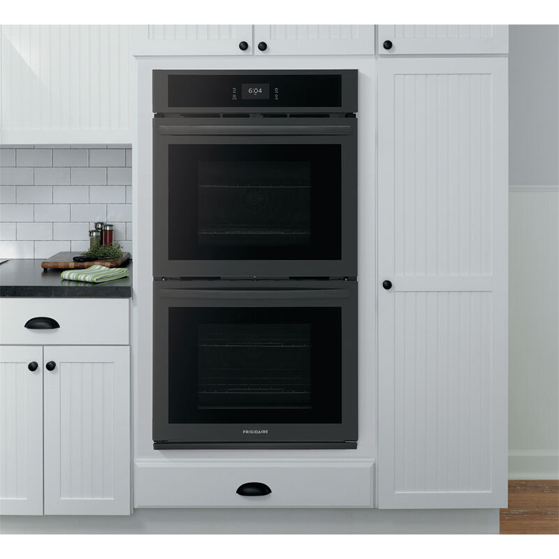Frigidaire 27 in. 7.6 cu. ft. Top Control Electric Double Wall Oven with Standard Convection - Black, Black, hires
