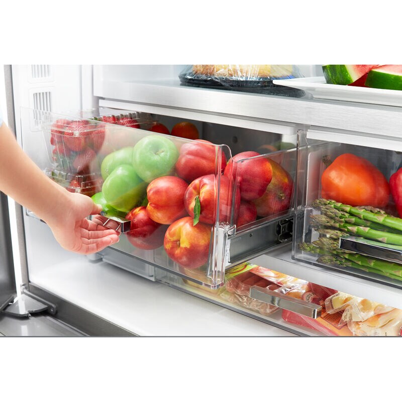 Whirlpool 36 in. 23.8 cu. ft. Counter Depth French Door Refrigerator with Ice & Water Dispenser - Black Stainless Steel, Black Stainless Steel, hires