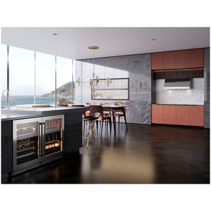 XO 24 in. Built-In/Freestanding 5.7 cu. ft. Compact Beverage Center with Adjustable Shelves & Digital Control - Stainless Steel, , hires