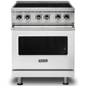 Viking 5 Series 30 in. 4.7 cu. ft. Convection Oven Freestanding Electric Range with 4 Smoothtop Burners - Stainless Steel, , hires