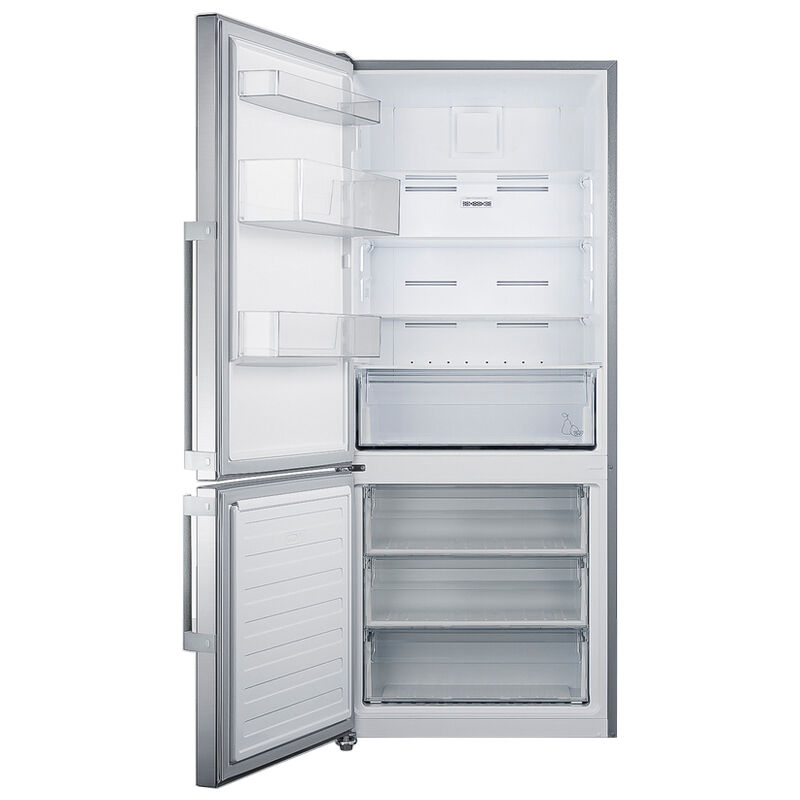 Summit Thin Line Series 28 in. 14.0 cu. ft. Counter Depth Left-Hinged Bottom Freezer Refrigerator - Stainless Steel, , hires