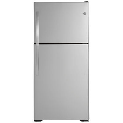 GE 30 in. 19.2 cu. ft. Top Freezer Refrigerator with Ice Maker - Stainless Steel | GIE19JSNRSS
