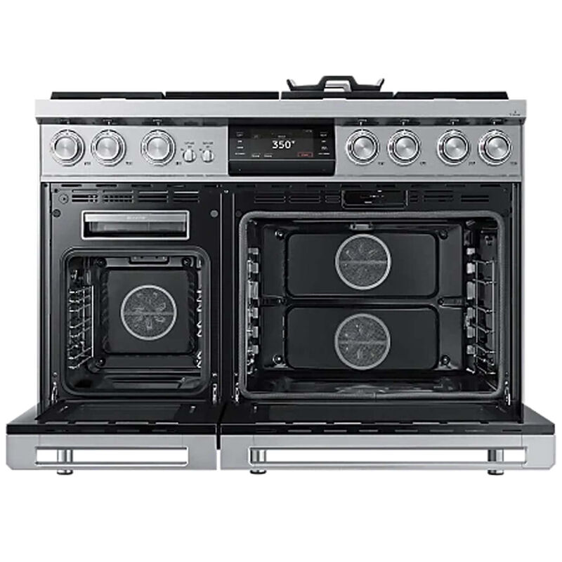 Dacor 48 in. 6.6 cu. ft. Smart Convection Double Oven Freestanding Dual Fuel Range with 6 Sealed Burners & Griddle - Silver Stainless, , hires