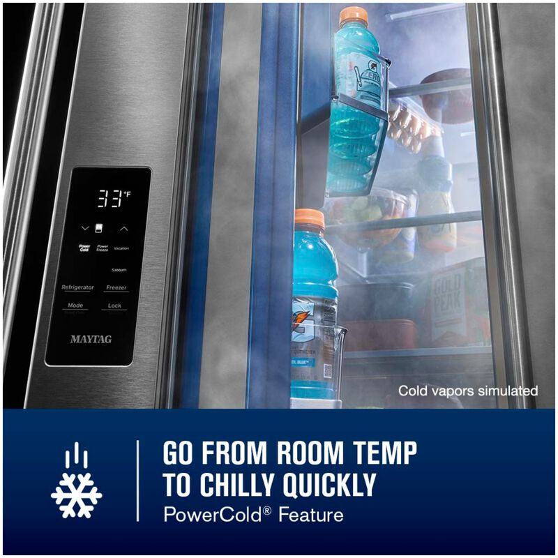 Maytag 36 in. 29.6 cu. ft. French Door Refrigerator with Ice & Water Dispenser - Fingerprint Resistant Stainless Steel, , hires