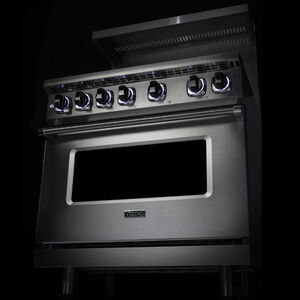 Viking 7 Series 36 in. 5.6 cu. ft. Convection Oven Freestanding Dual Fuel Range with 4 Sealed Burners & Griddle - Stainless Steel, , hires