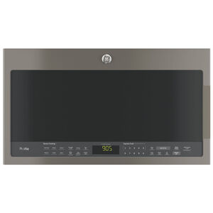 GE Profile 30" 2.1 Cu. Ft. Over-the-Range Microwave with 10 Power Levels, 400 CFM & Sensor Cooking Controls - Slate, Slate, hires