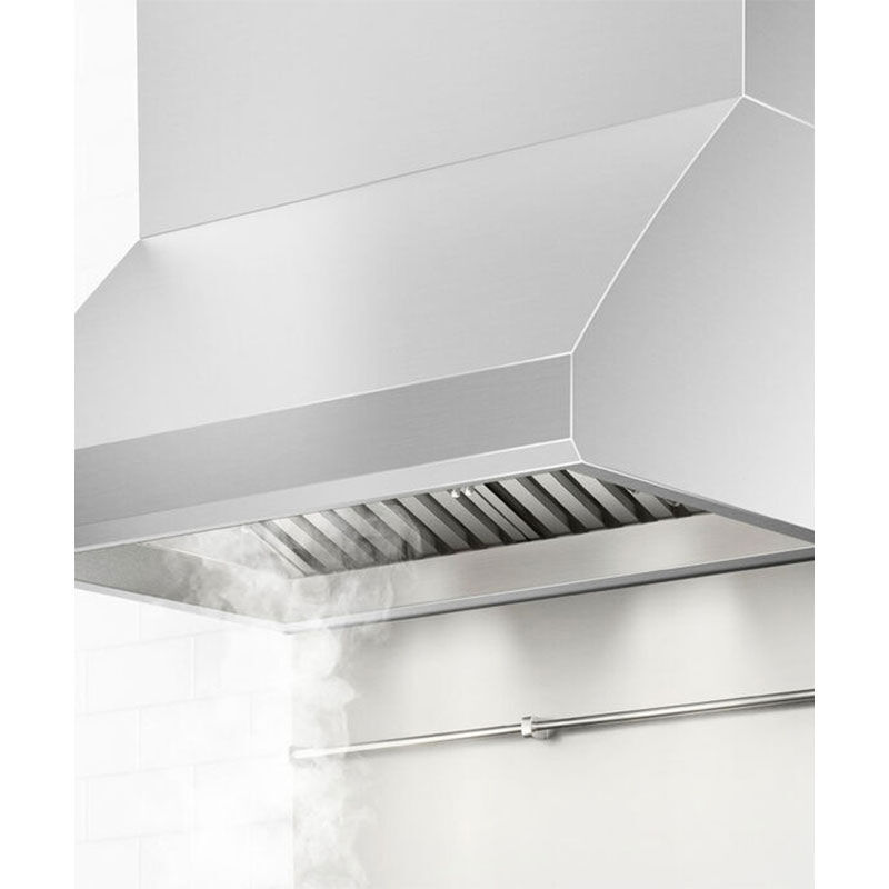 Fisher & Paykel Series 9 36 in. Canopy Pro Style Range Hood with 4 Speed Settings, 1200 CFM & 2 Halogen Lights - Stainless Steel, , hires