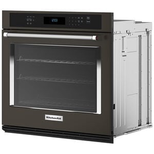 KitchenAid 30 in. 5 cu. ft. Smart Electric Single Wall Oven with True European Convection - Black Stainless Steel with PrintShield Finish, Black Stainless Steel with PrintShield Finish, hires