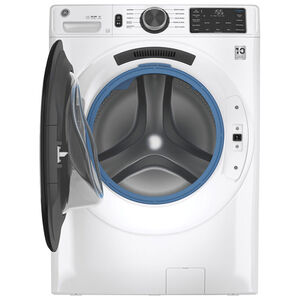GE 28 in. 4.8 cu. ft. Smart Stackable Front Load Washer with UltraFresh Vent System, OdorBlock & Sanitize with Oxi - White, White, hires