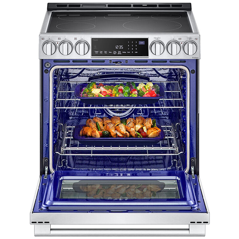LG Studio InstaView 30 in. 6.3 cu. ft. Smart Air Fry Convection Oven Slide-In Electric Range with 5 Radiant Burners - Stainless Steel, , hires