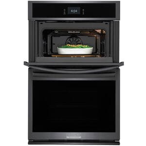 Frigidaire Gallery 27 in. 5.5 cu. ft. Steam Electric Microwave/Wall Oven Combo with True European Convection - Black Stainless, Black Stainless, hires