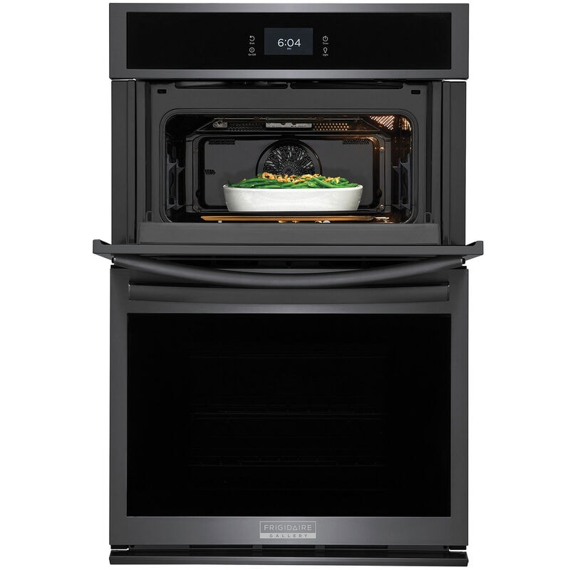 Frigidaire Gallery 27 in. 5.5 cu. ft. Steam Electric Microwave/Wall Oven Combo with True European Convection - Black Stainless, Black Stainless, hires