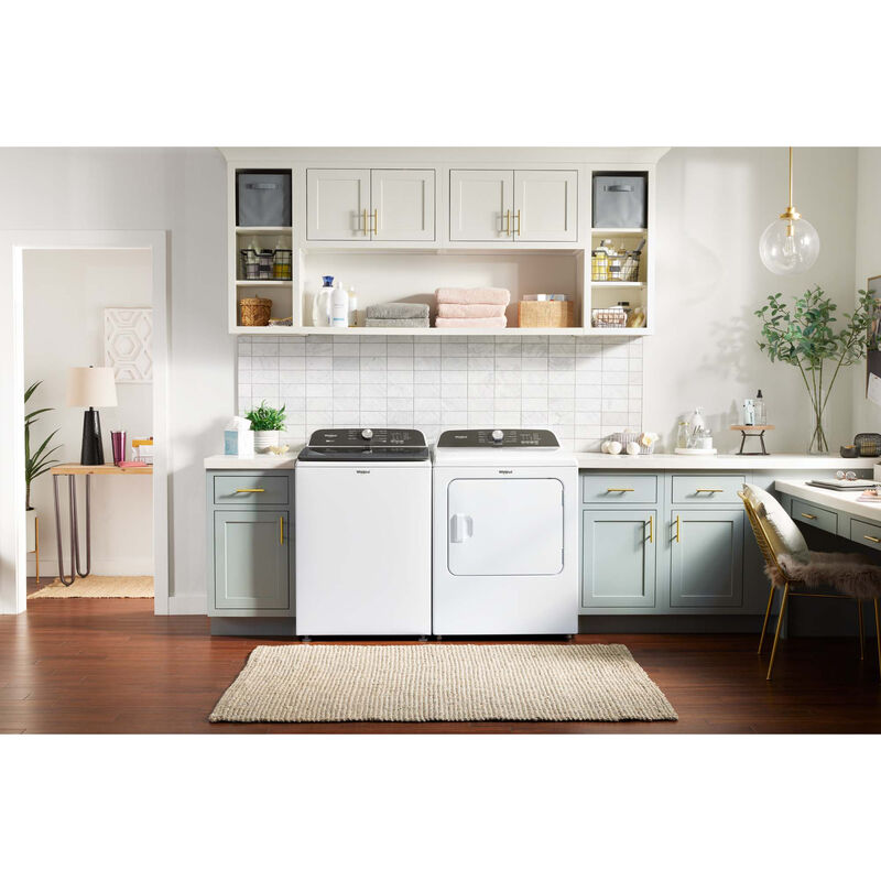 Whirlpool 29 in. 7.0 cu. ft. Electric Dryer with Wrinkle Shield Option, Steam Cycle & Sensor Dry - White, White, hires