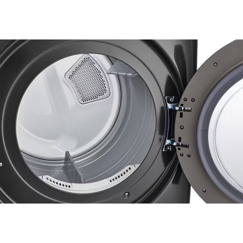 LG 27 in. 7.4 cu. ft. Stackable Gas Dryer with FlowSense Duct Clogging Indicator & Sensor Dry - Middle Black, Black, hires