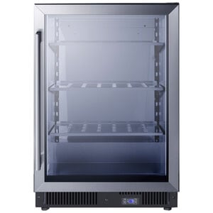 Summit 24 in. 5.1 cu. ft. Built-In Frost Free Compact Upright Freezer with Adjustable Shelves - Stainless Steel, , hires