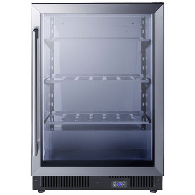 Summit 24 in. 5.1 cu. ft. Built-In Frost Free Compact Upright Freezer with Adjustable Shelves - Stainless Steel | SCF475