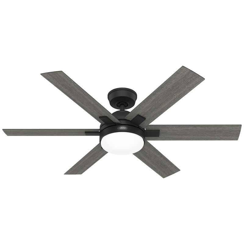 Hunter Georgetown 52" ENERGY STAR Ceiling Fan with LED Light Kit and Handheld Remote - Matte Black, , hires