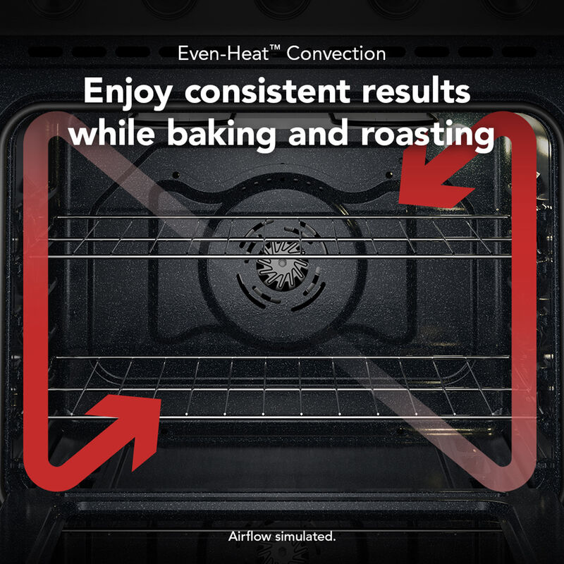 KitchenAid 30 in. 5.3 cu. ft. Smart Air-Fry True European Convection Electric Range with Radiant Burners - Stainless Steel with PrintShield Finish, , hires