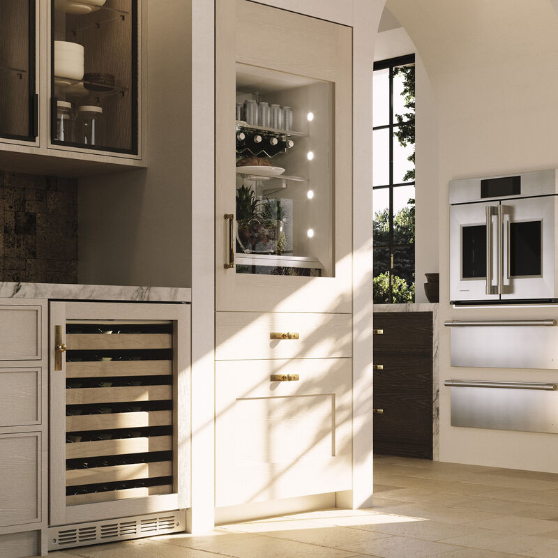 Monogram 24 in. Undercounter Wine Cooler with Wood Racks, Single Temperature Zone & 57 Bottle Capacity - Custom Panel Ready, , hires