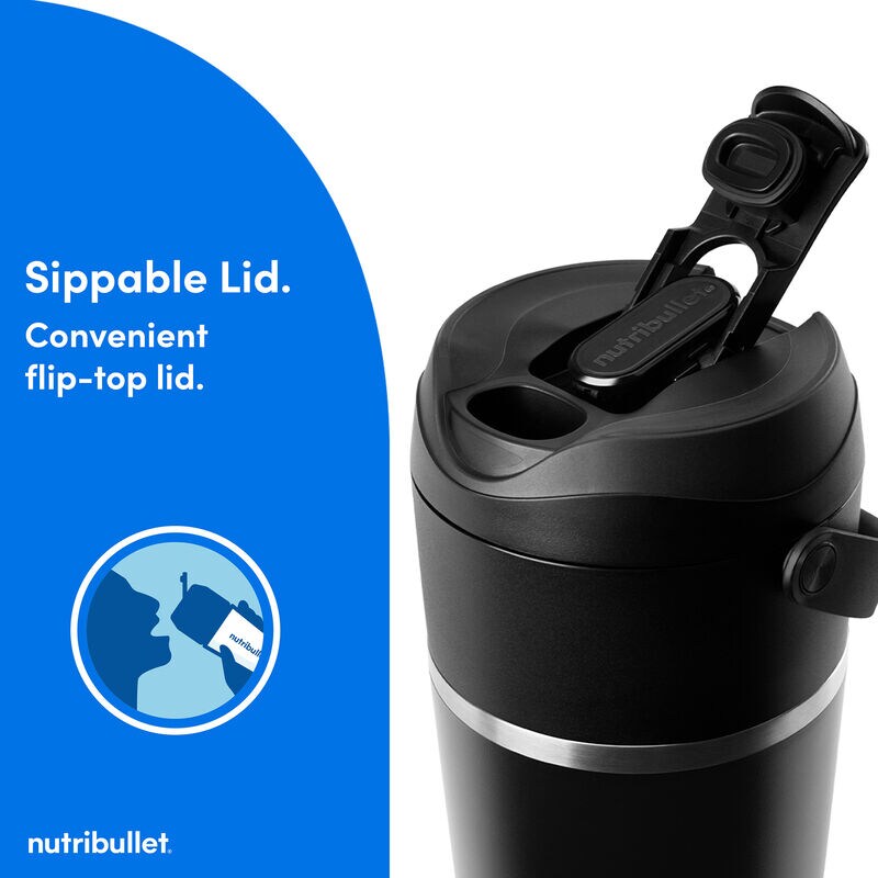 Nutribullet Flip Insulated Portable Blender - Brushed Stainless, , hires