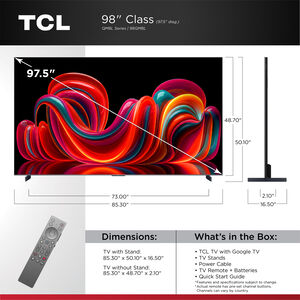 TCL - 98" Class QM8L QLED Mini-LED 4K UHD Smart Google TV, , hires