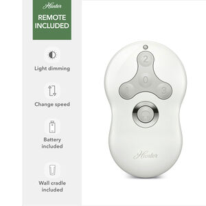 Hunter 44" Dempsey Low Profile Ceiling Fan with LED Light Kit and Handheld Remote - Brushed Nickel, Brushed Nickel, hires