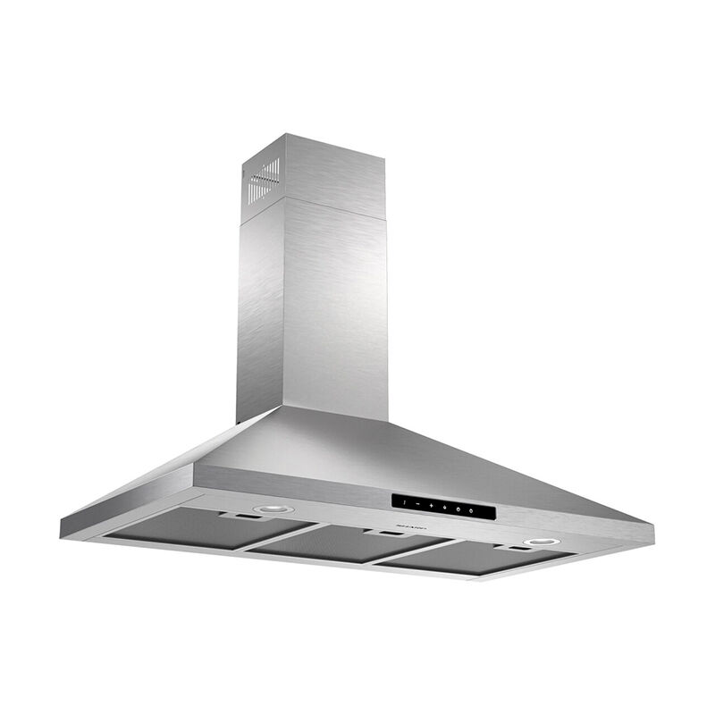 Sharp 36 in. Chimney Style Wall Mount Range Hood with 4 Speed Settings ...
