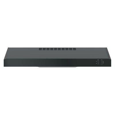 GE 30 in. Convertible Standard Style Range Hood with 200 CFM, 2 Fan Speeds & 1 Incandescent Light - Black | JVX3300DJBB