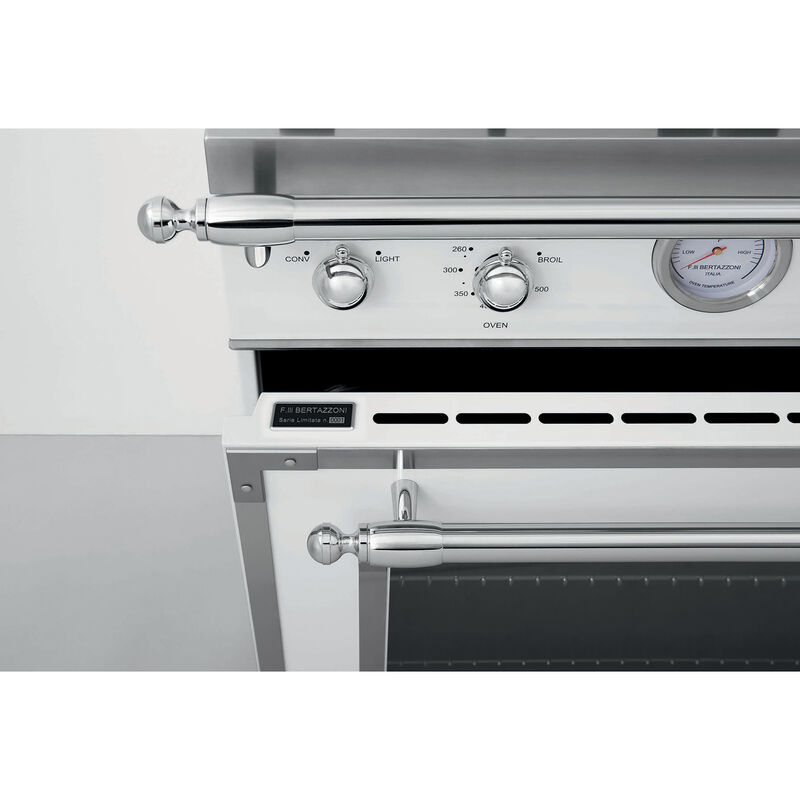Bertazzoni Heritage Series 48 in. 7.1 cu. ft. Convection Double Oven Freestanding Natural Gas Range with 6 Sealed Burners & Griddle - Ivory, Ivory, hires