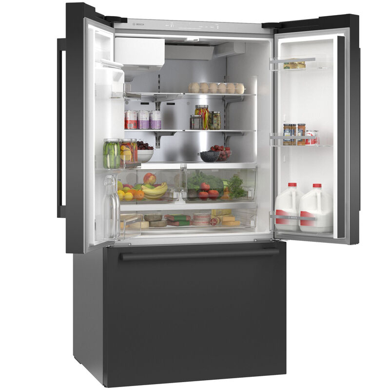 Bosch 500 Series 36 in. 26.0 cu. ft. Smart French Door Refrigerator with External Ice & Water Dispenser - Black Stainless Steel, Black Stainless Steel, hires