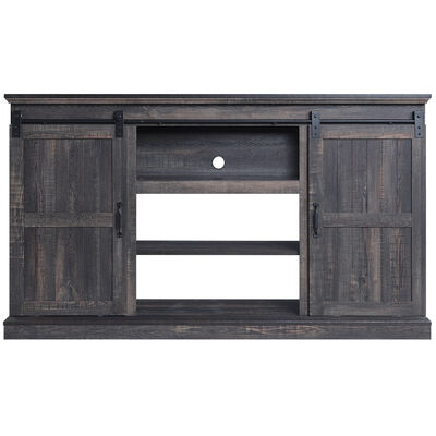 Manhattan Comfort Myrtle 60" TV Stand with 2 Sliding Doors - Brown | TVFP2-BR