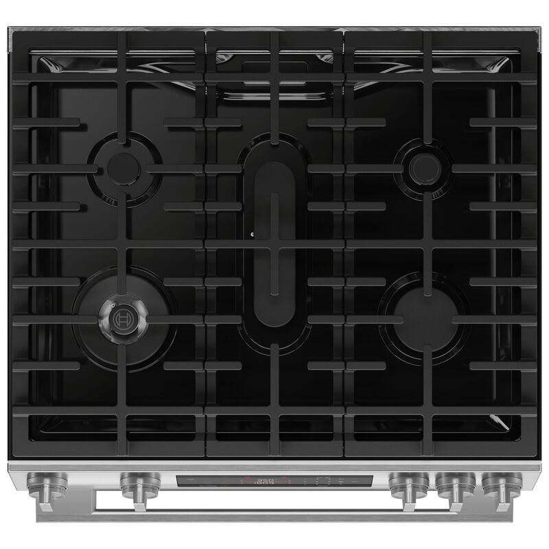 Bosch 300 Series 30 in. 5.8 cu. ft. Air-Fry Standard Convection Slide-In Gas Range with 5 Sealed Burners - Stainless Steel, , hires